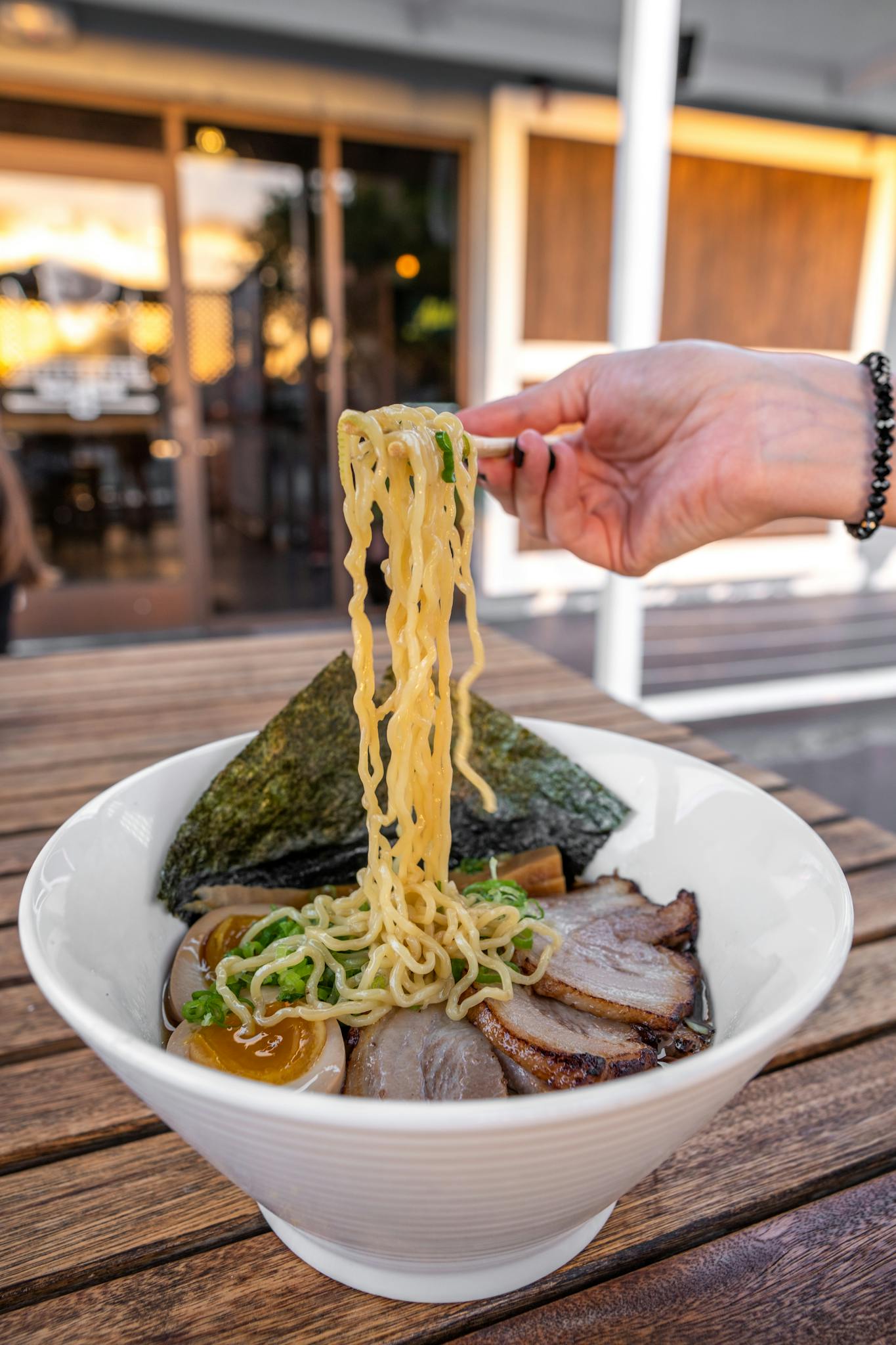 Savor the flavors of authentic Japanese ramen with tender pork and fresh toppings.
